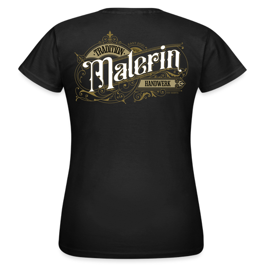Frauen T-Shirt "Malerin"-Nostalgie Schwarz Frauen T-Shirt {{ color }}