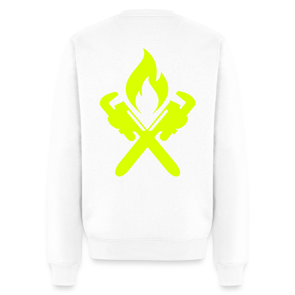 Unisex Premium Pullover "Heizungsbauer" neongelb Weiß Männer Premium Pullover