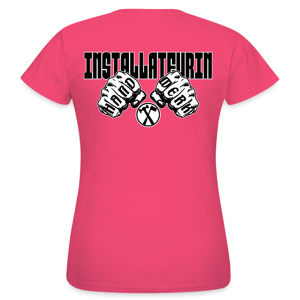 Frauen T-Shirt "Installateurin" (beidseitig bedruckt) Azalea Frauen T-Shirt