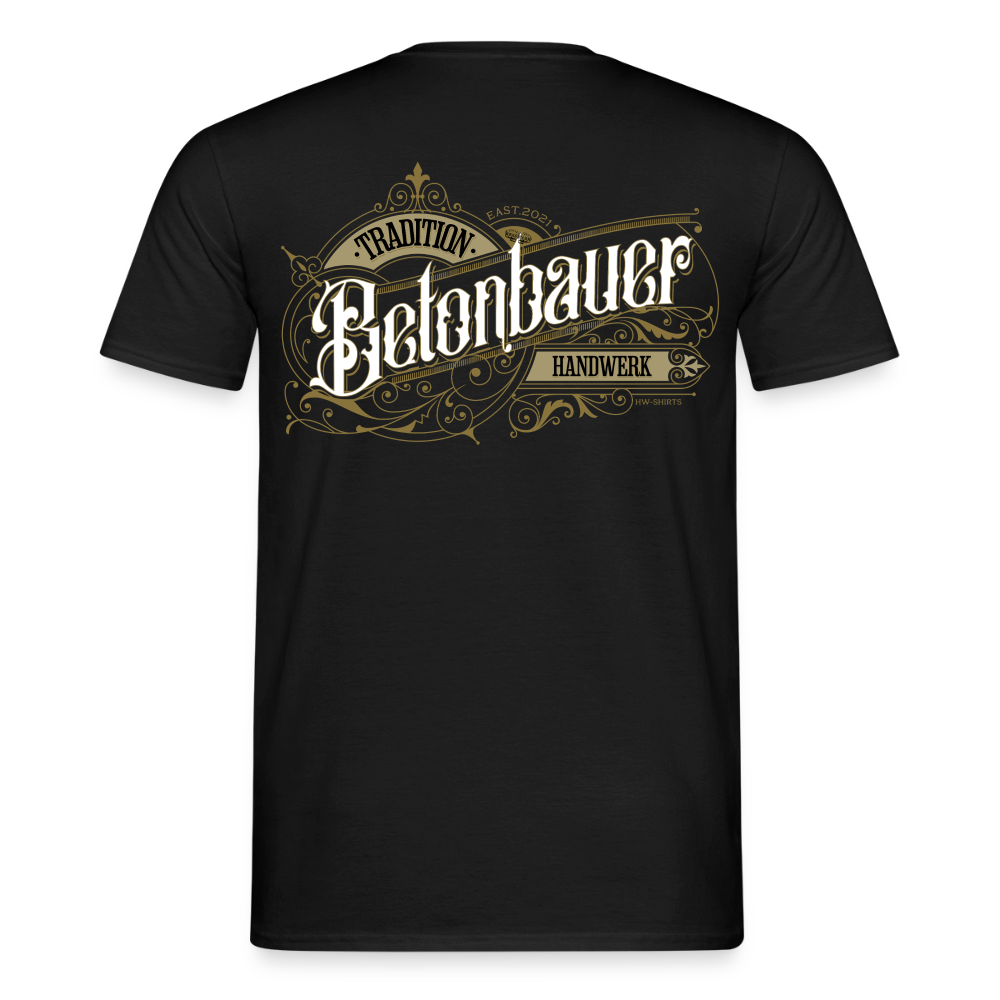 Unisex T-Shirt "Betonbauer"-Nostalgie von Spreadconnect, bequemes Männer T-Shirt mit nostalgischem Betonbauer-Design, weißes Baumwollshirt