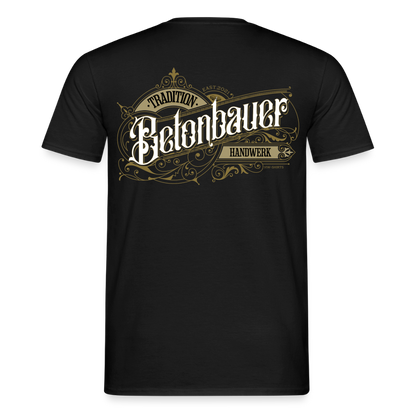 Unisex T-Shirt "Betonbauer"-Nostalgie von Spreadconnect, bequemes Männer T-Shirt mit nostalgischem Betonbauer-Design, weißes Baumwollshirt