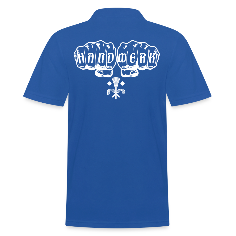 Männer Poloshirt "Schornsteinfeger" (hinten bedruckt) Royalblau Männer Poloshirt