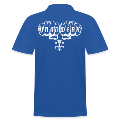 Männer Poloshirt "Schornsteinfeger" (hinten bedruckt) Royalblau Männer Poloshirt