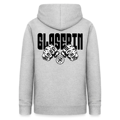 Frauen Hoodie "Glaserin" (beidseitig beruckt) Hellgrau meliert Frauen Hoodie