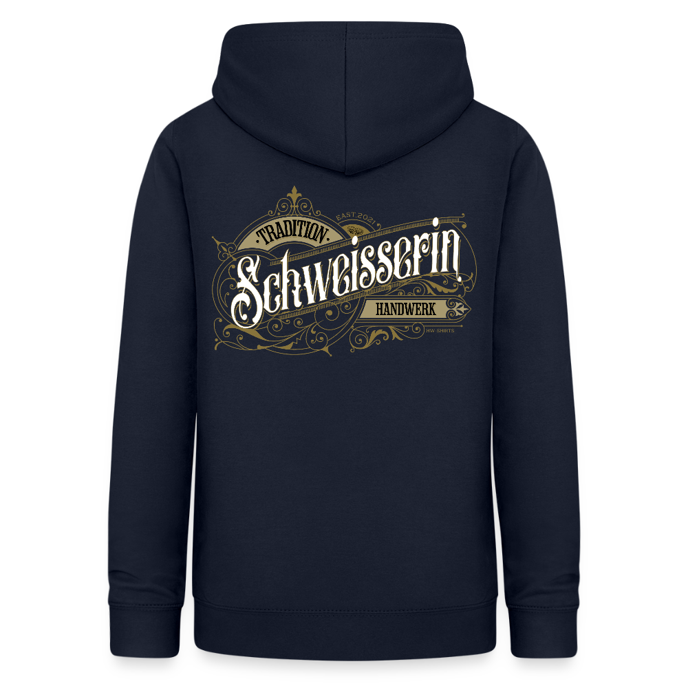 Frauen Hoodie "Schweisserin" Nostalgie Handwerk Navy Frauen Hoodie