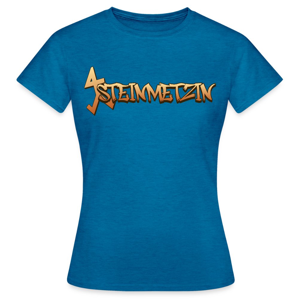 Frauen T-Shirt "Steinmetzin" Antikblaues Saphir meliert Frauen T-Shirt