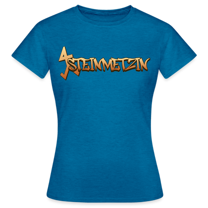 Frauen T-Shirt "Steinmetzin" Antikblaues Saphir meliert Frauen T-Shirt