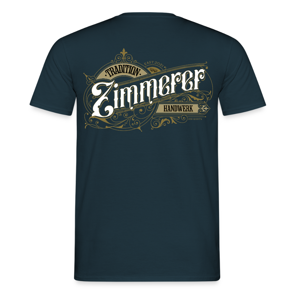 Unisex T-Shirt "Zimmerer" Nostalgie Handwerk Navy Männer T-Shirt