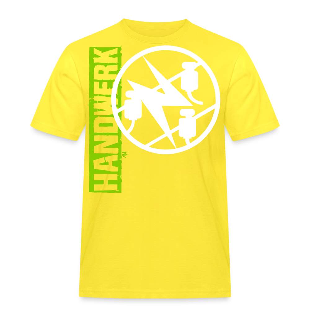 Unisex Workwear T-Shirt "Elektriker" Gelb Männer Workwear T-Shirt