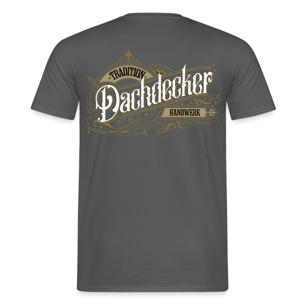 Unisex T-Shirt "Dachdecker" Nostalgie Handwerk Anthrazit Männer T-Shirt