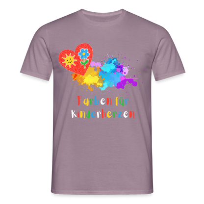 Unisex T-Shirt "Farben für Kinderherzen" Lilagrau Männer T-Shirt