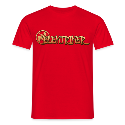 Unisex T-Shirt "Elektriker" Rot Männer T-Shirt