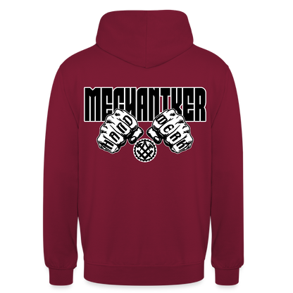 Unisex Hoodie "Mechaniker" (beidseitig bedruckt) Bordeaux Unisex Hoodie
