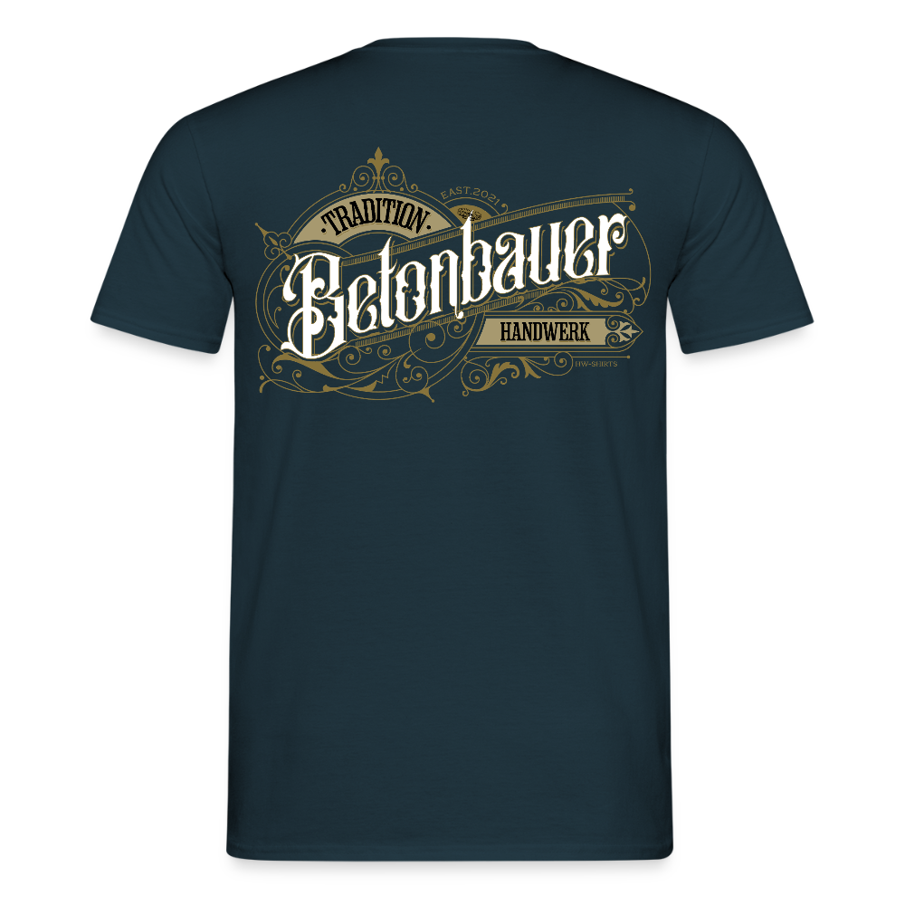 Unisex T-Shirt "Betonbauer" Nostalgie Handwerk Navy Männer T-Shirt