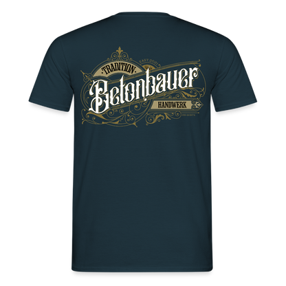 Unisex T-Shirt "Betonbauer" Nostalgie Handwerk Navy Männer T-Shirt