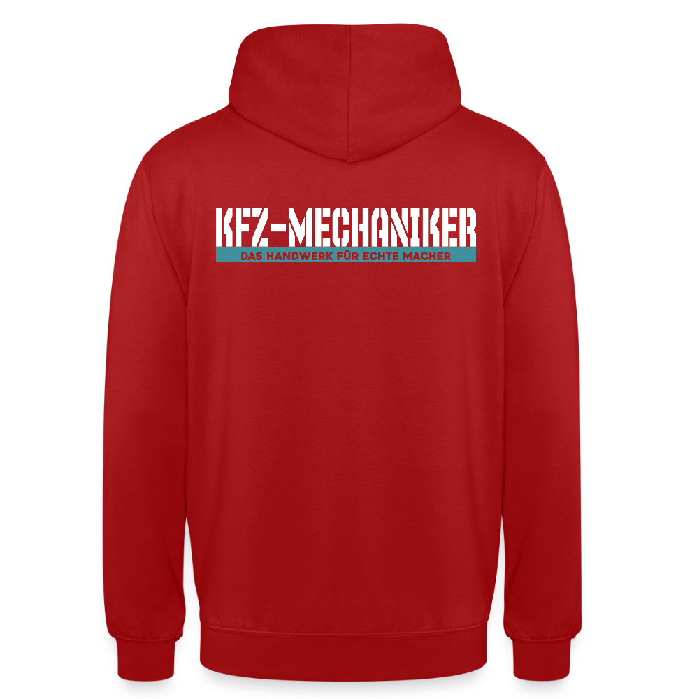 Unisex Hoodie HW-300 | MACHER "KFZ-Mechaniker" Rot Unisex Hoodie {{ color }}