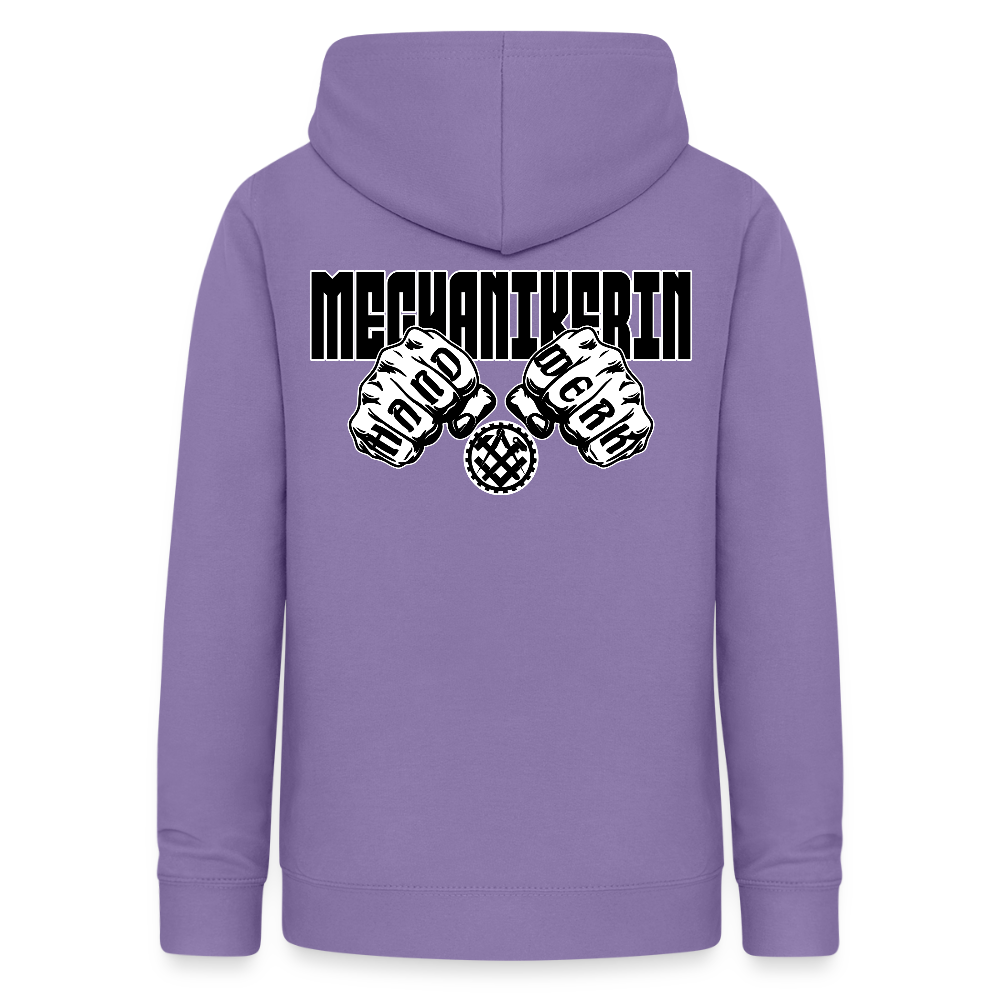 Frauen Hoodie "Mechanikerin" (beidseitig beruckt) Lavendel Frauen Hoodie