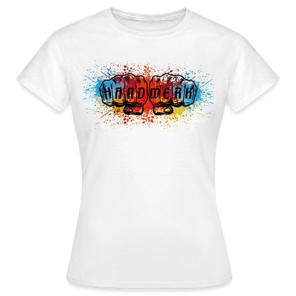 Frauen T-Shirt "Splash-Color" Weiß Frauen T-Shirt