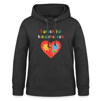 Frauen Hoodie "Farben für Kinderherzen" Anthrazit Frauen Hoodie