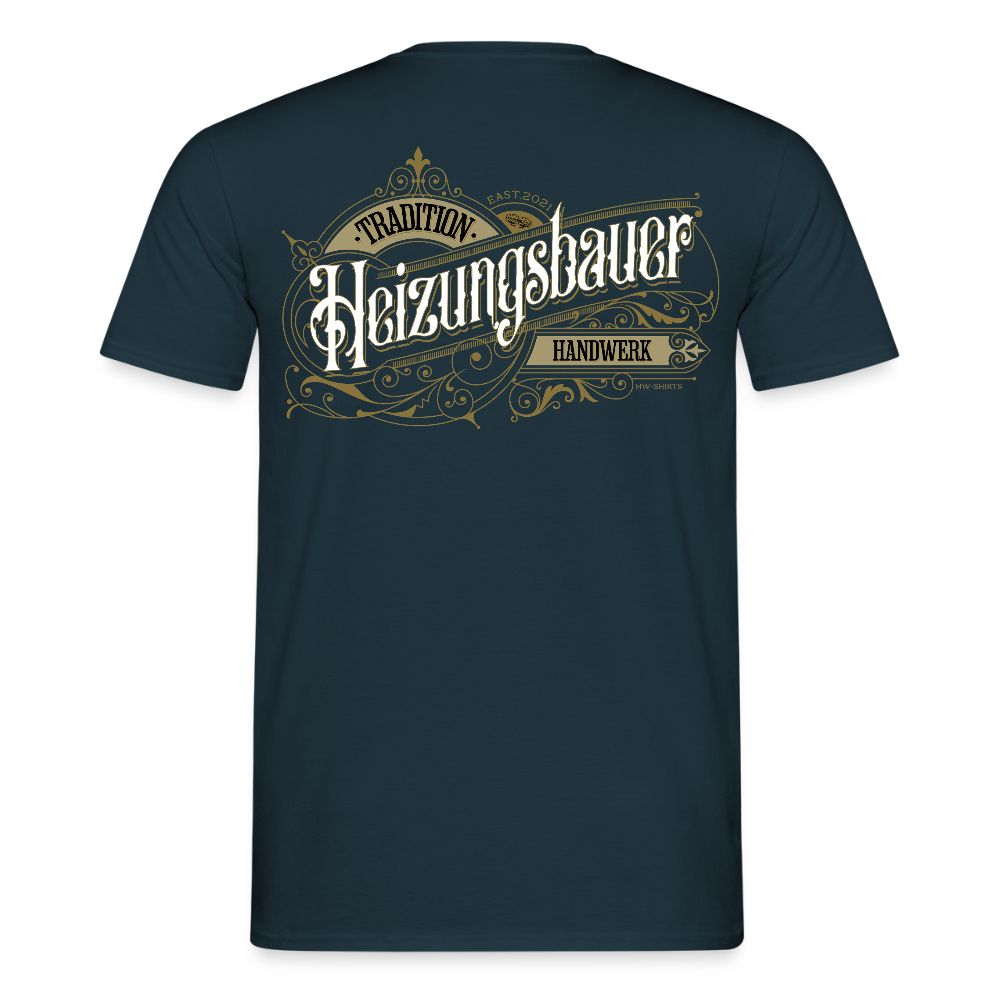 Unisex T-Shirt "Heizungsbauer" Nostalgie Handwerk Navy Männer T-Shirt