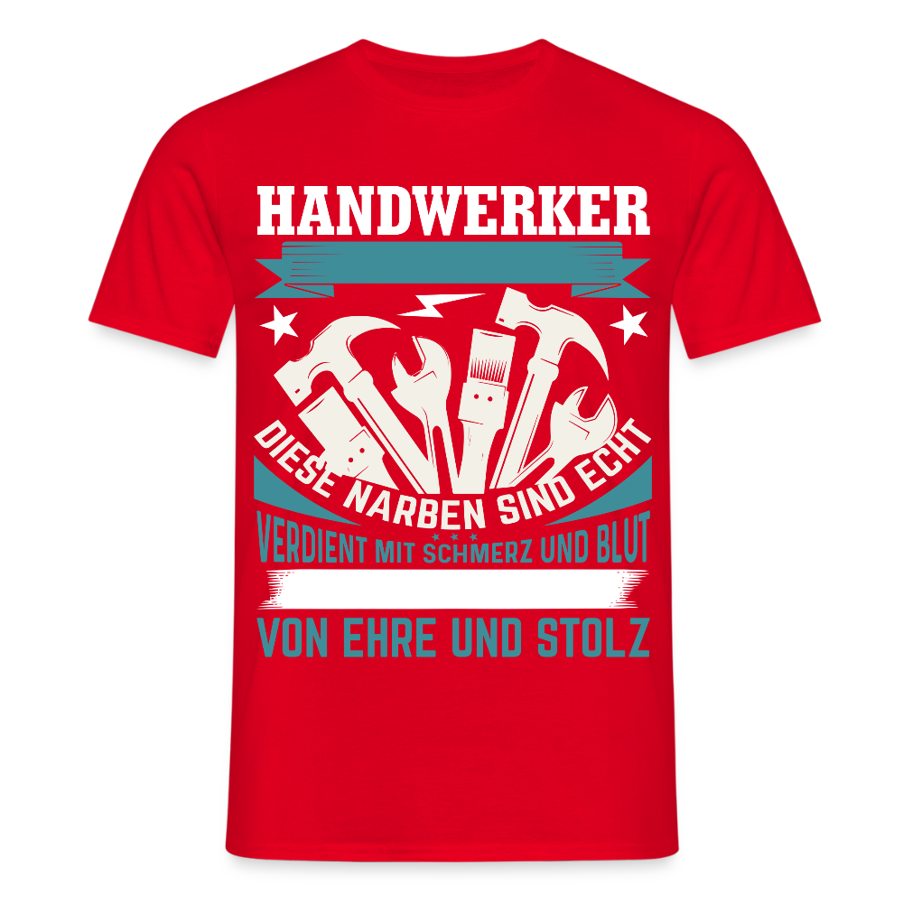 Unisex T-Shirt "Handwerker" Rot Männer T-Shirt