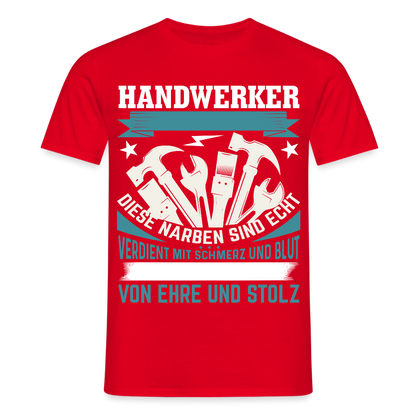 Unisex T-Shirt "Handwerker" Rot Männer T-Shirt
