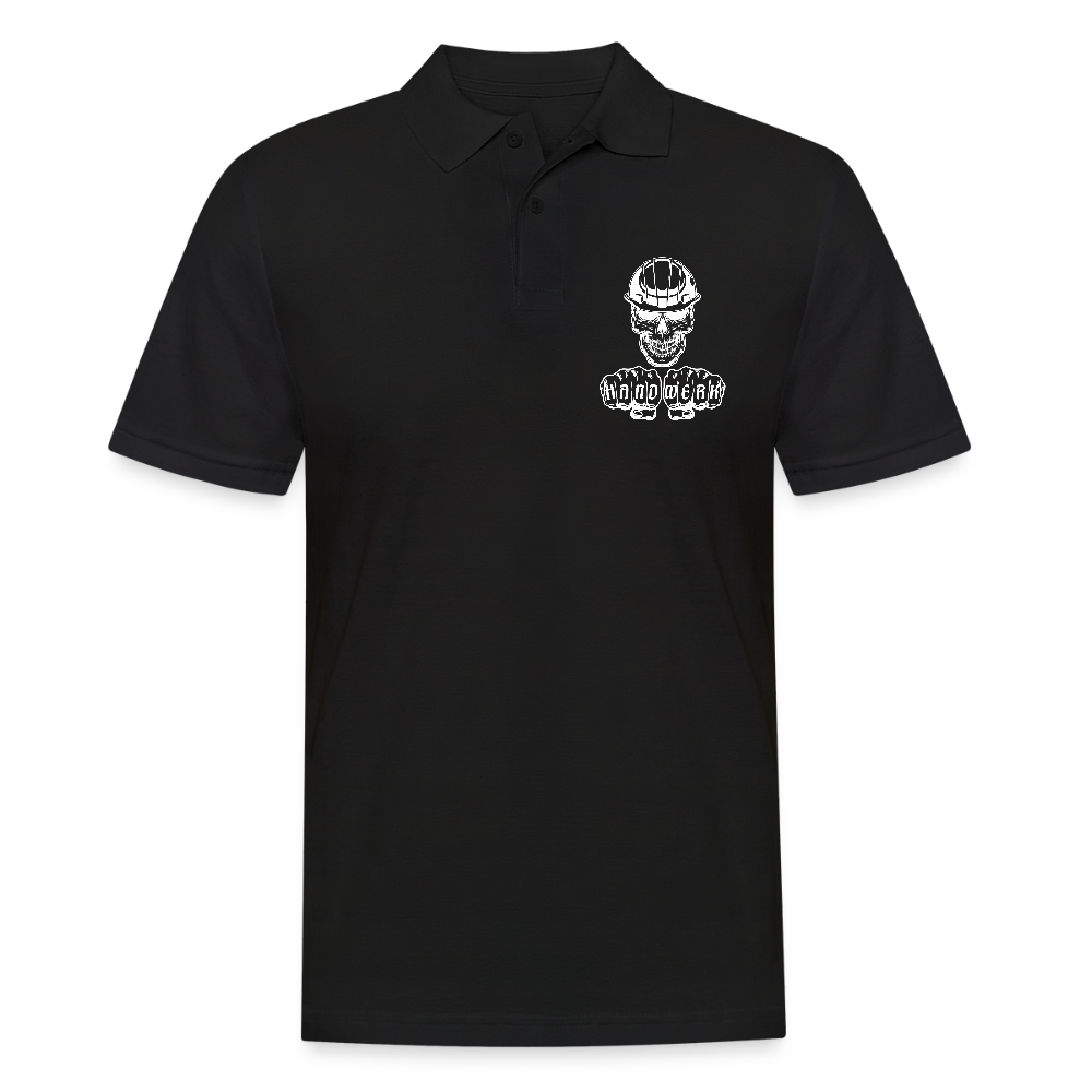 Männer Poloshirt "Skull-Helm-Handwerk" Schwarz Männer Poloshirt