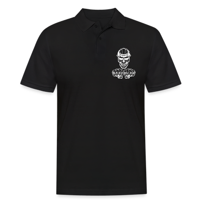 Männer Poloshirt "Skull-Helm-Handwerk" Schwarz Männer Poloshirt