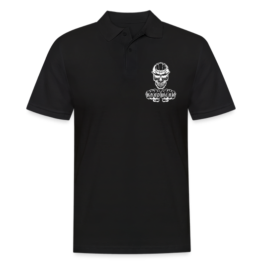 Männer Poloshirt "Skull-Helm-Handwerk" Schwarz Männer Poloshirt