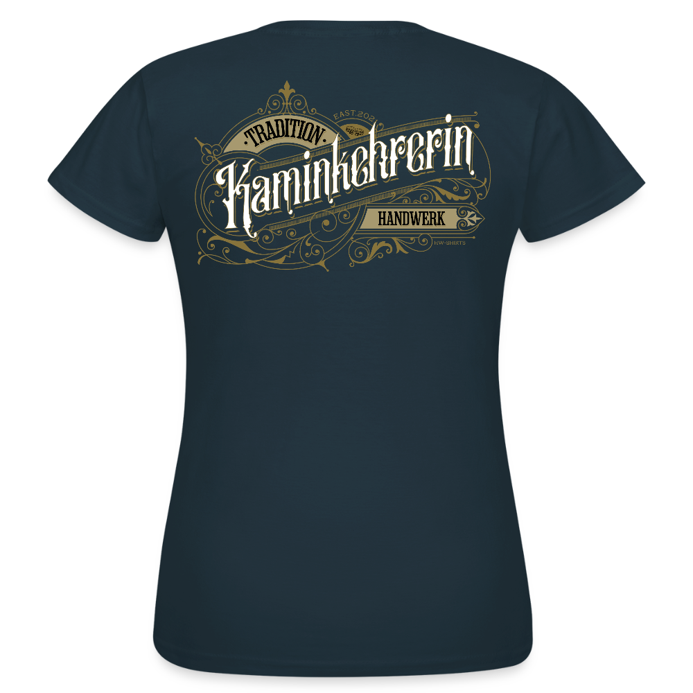 Frauen T-Shirt "Kaminkehrerin" Nostalgie Handwerk Navy Frauen T-Shirt