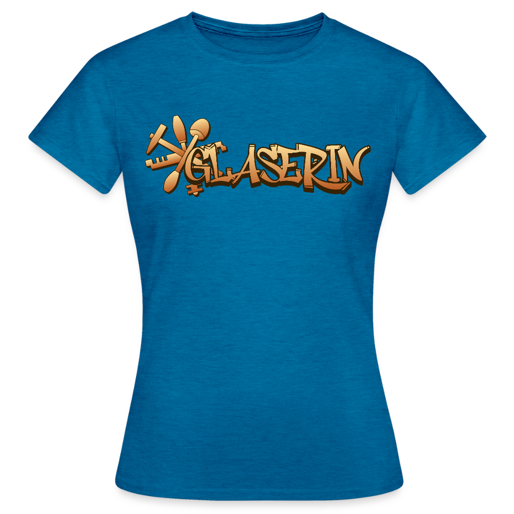 Frauen T-Shirt "Glaserin" Antikblaues Saphir meliert Frauen T-Shirt