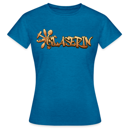 Frauen T-Shirt "Glaserin" Antikblaues Saphir meliert Frauen T-Shirt