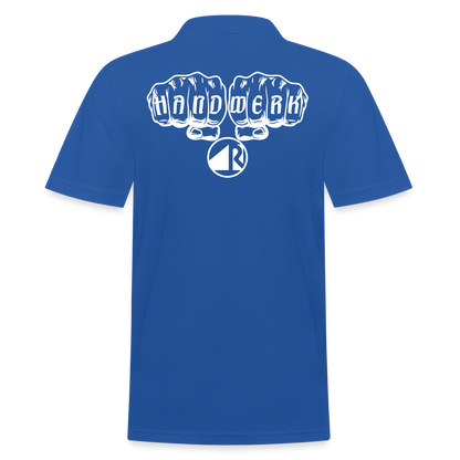 Männer Poloshirt "Raumausstatter" (hinten bedruckt) Royalblau Männer Poloshirt