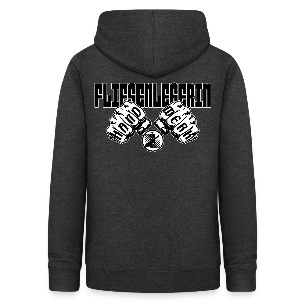 Frauen Hoodie "Fliesenlegerin" (beidseitig beruckt) Anthrazit Frauen Hoodie