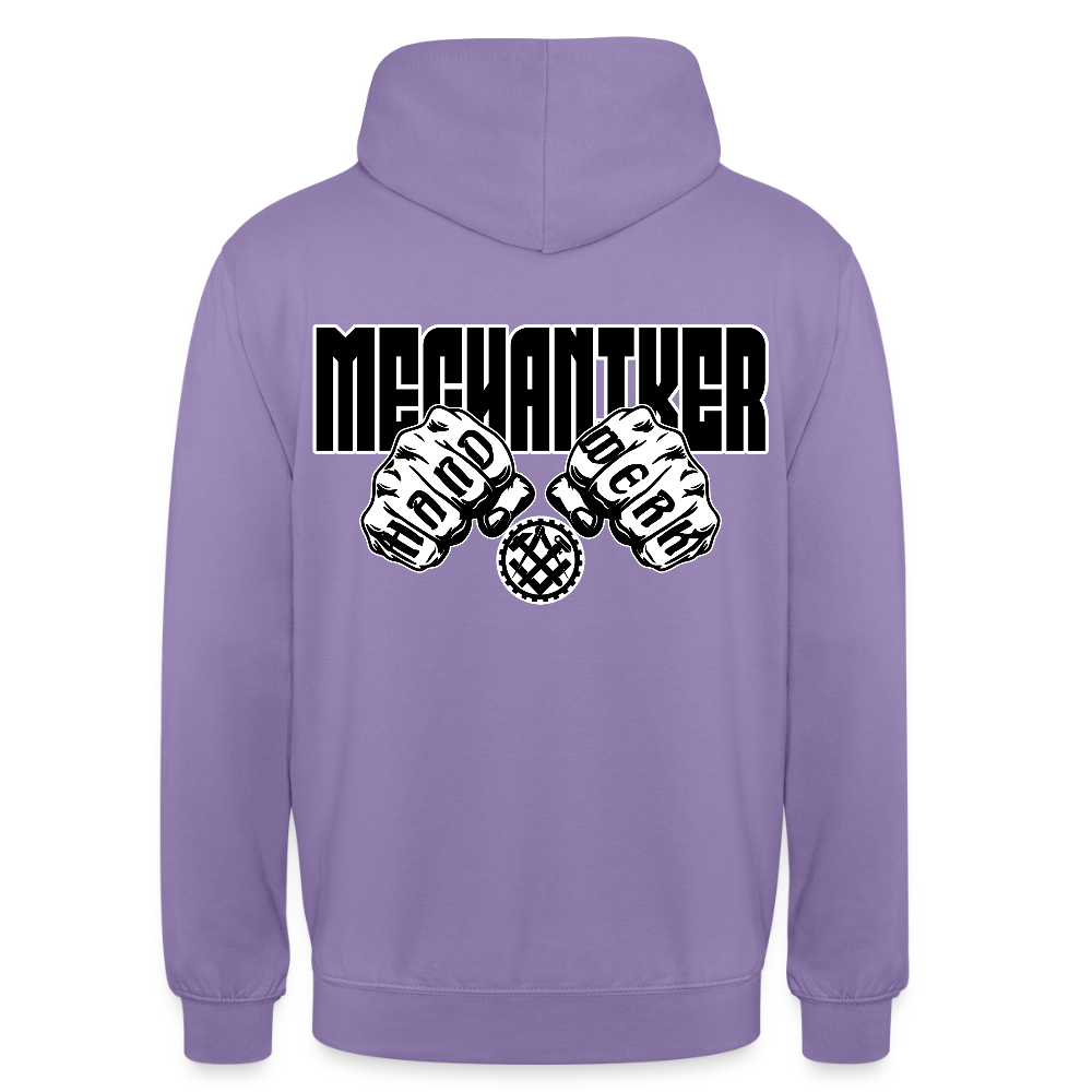 Unisex Hoodie "Mechaniker" (beidseitig bedruckt) Lavendel Unisex Hoodie