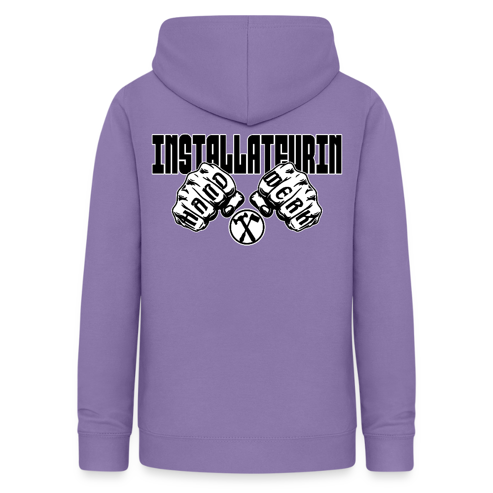 Frauen Hoodie "Installateurin" (beidseitig beruckt) Lavendel Frauen Hoodie