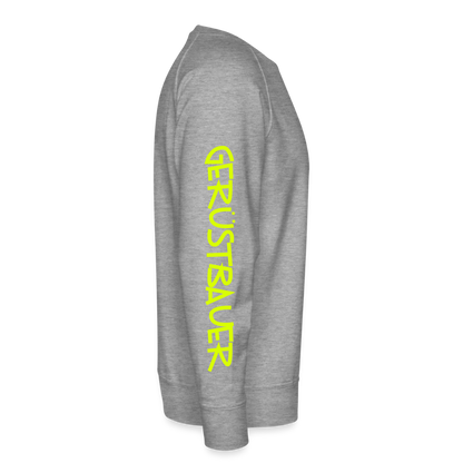Unisex Premium Pullover "Gerüstbauer" neongelb - Grau meliert