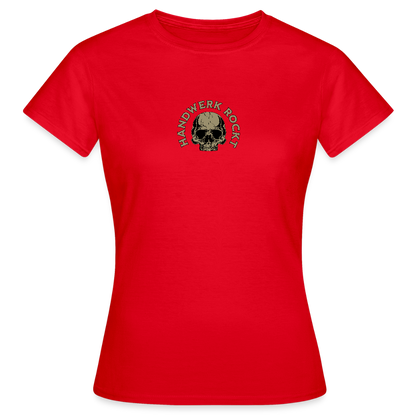 Frauen T-Shirt "Handwerk-Rockt" (beidseitig bedruckt) - Rot
