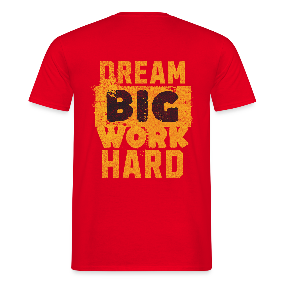 Unisex T-Shirt "Work Hard" Rot Männer T-Shirt