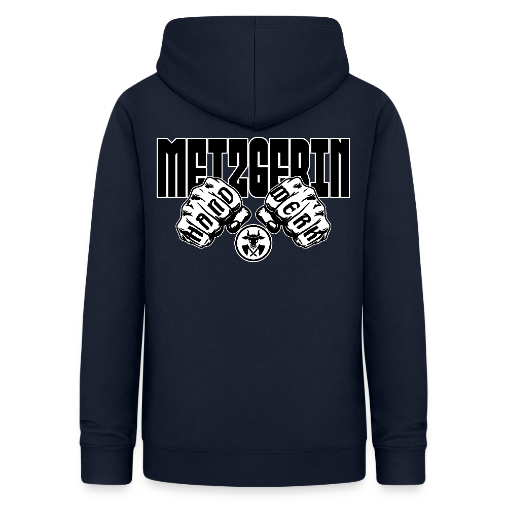 Frauen Hoodie "Metzgerin" (beidseitig beruckt) Navy Frauen Hoodie