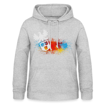 Frauen Hoodie "Maler-Splash" Hellgrau meliert Frauen Hoodie