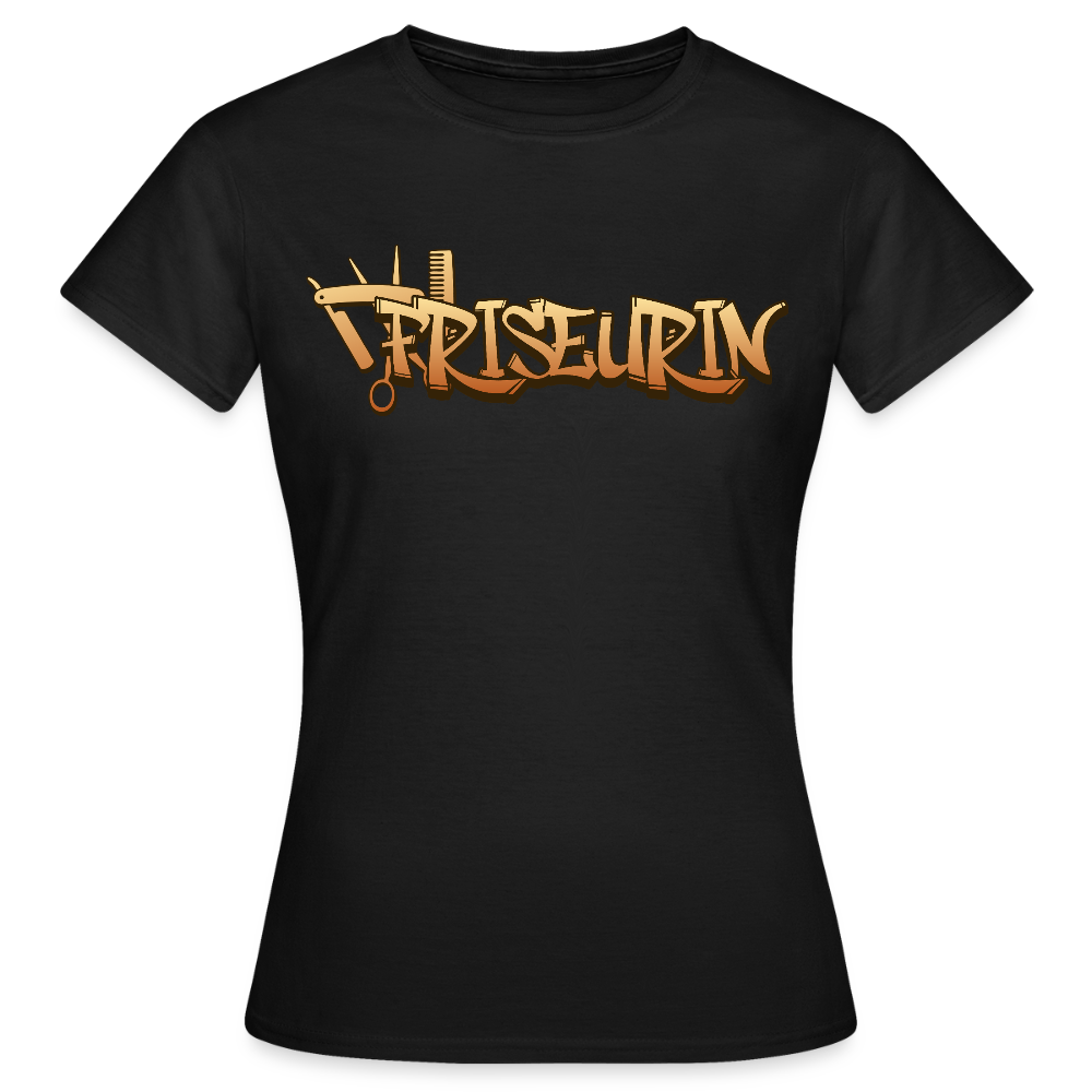 Frauen T-Shirt "Friseurin" Schwarz Frauen T-Shirt