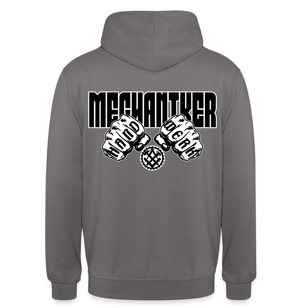 Unisex Hoodie "Mechaniker" (beidseitig bedruckt) Mittelgrau Unisex Hoodie