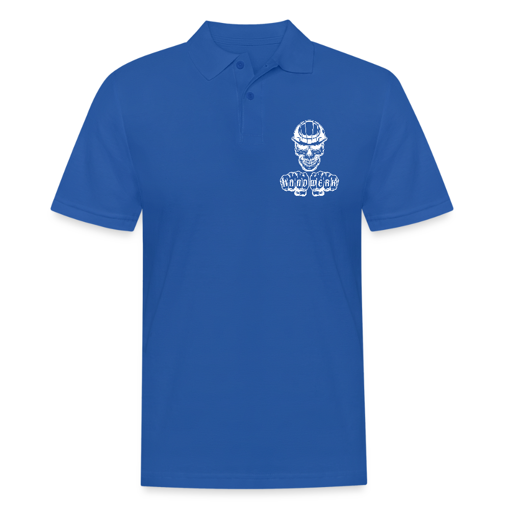 Männer Poloshirt "Skull-Helm-Handwerk" Royalblau Männer Poloshirt