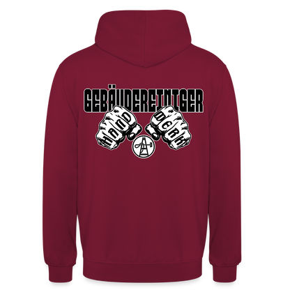 Unisex Hoodie "Gebäudereiniger" (beidseitig bedruckt) - Bordeaux