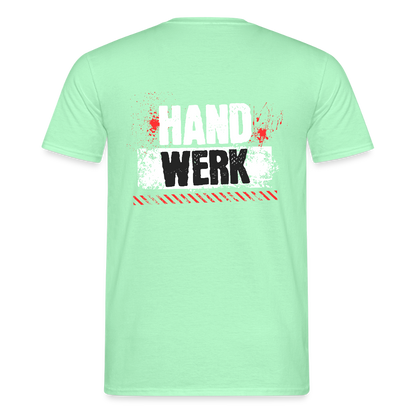 Unisex T-Shirt "Handwerk" (hinten bedruckt) Mintgrün Männer T-Shirt