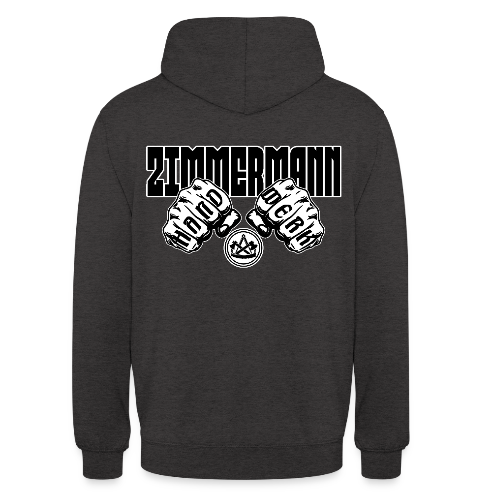 Unisex Hoodie "Zimmermann" (beidseitig bedruckt) Anthrazit Unisex Hoodie