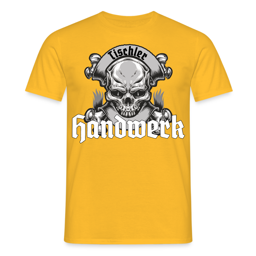 Unisex T-Shirt "Skull-Tischler" Gelb Männer T-Shirt