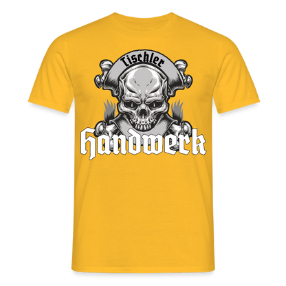 Unisex T-Shirt "Skull-Tischler" Gelb Männer T-Shirt