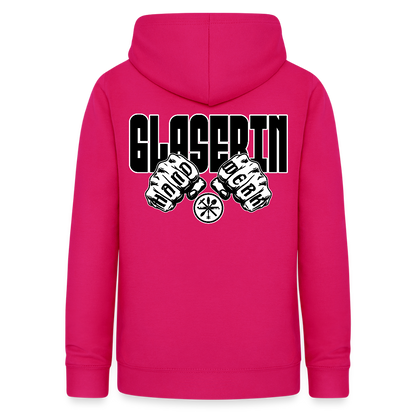 Frauen Hoodie "Glaserin" (beidseitig beruckt) dunkles Pink Frauen Hoodie